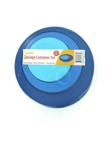 3 Pack round storage container set with lids