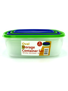 4 Pack oval storage containers with lids