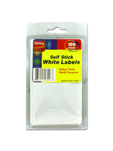 100 Pack self-adhesive white labels