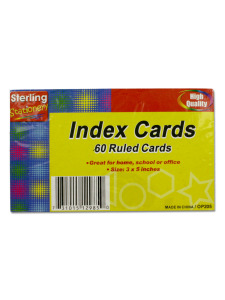 60 Pack ruled index cards