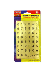 Number sticker sheets