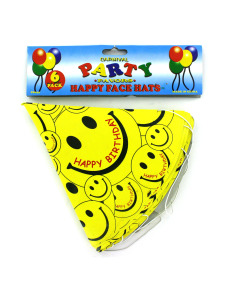 Happy Face birthday hats (set of 6)