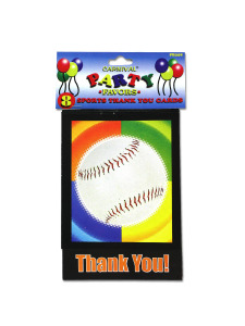 thank you cards sports themed (8 per pack)