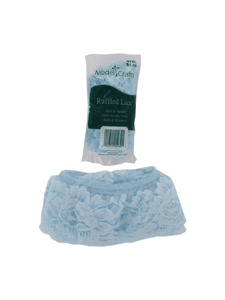 blue 4 yard ruffled edge lace in bag