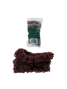 cranberry 4 yard ruffled edge lace in bag