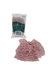 dustry rose 4 yard ruffled edge lace in bag