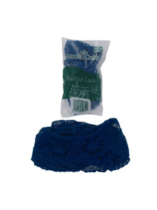 navy 1.375 inch x 4 yard ruffled edge lace in bag