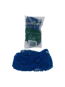 royal blue 4 yard ruffled edge lace in bag
