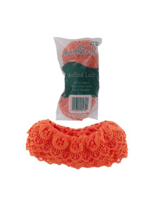 orange 4 yard ruffled edge lace in bag