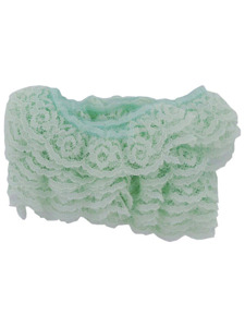 mint ruffled edge lace