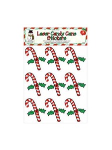 laser candy cane stickers