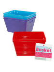 2 pack rectangle plastic tubs assorted colors