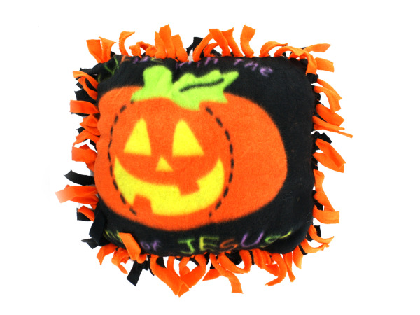 Fleece Christian Pumpkin Tied Pillow Craft Kit