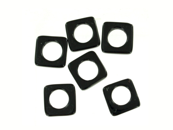 Black Onyx Open Rectangular Beads