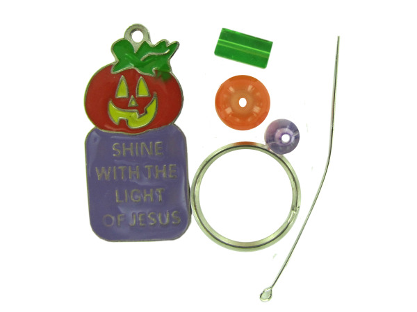 Beaded Christian Pumpkin Key Chain Craft Kit