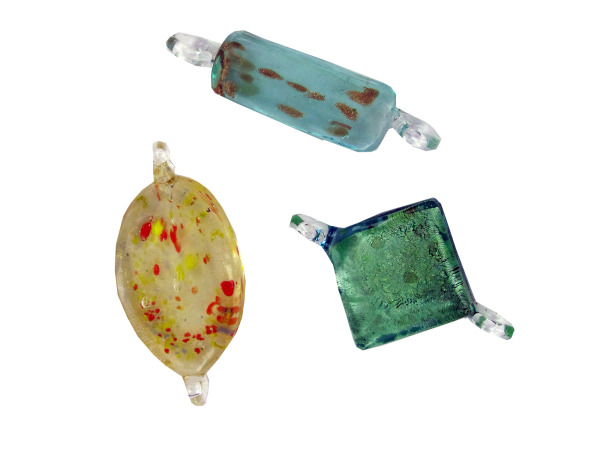 Double Ring Glass Charm Mix