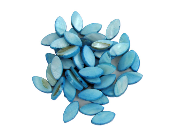 17MM Td Turq Fw Shell Dbl Cone Beads