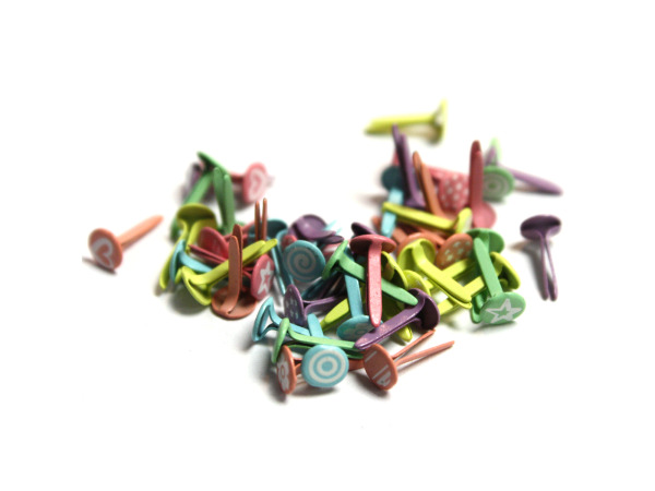 Pastel Mini Patterned Brads
