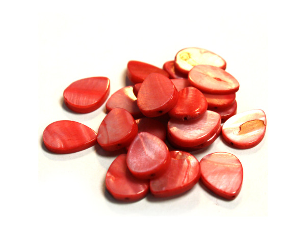Pink Top-Drilled Teardrop Freshwater Shell Beads