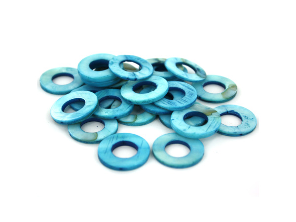 25MM Turquoise Fw Shell Ring Beads