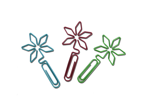 6 Flower-Shaped Paper Clips