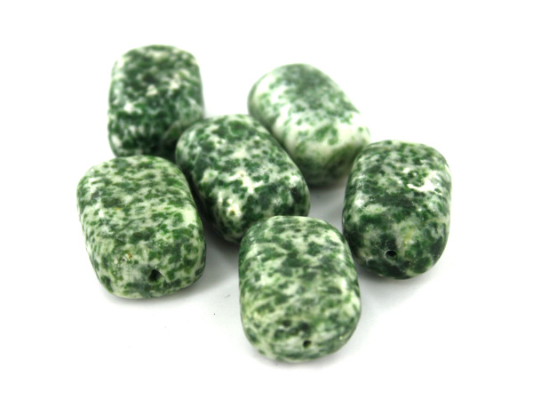 25MM Green Jade Stone Rect. Beads