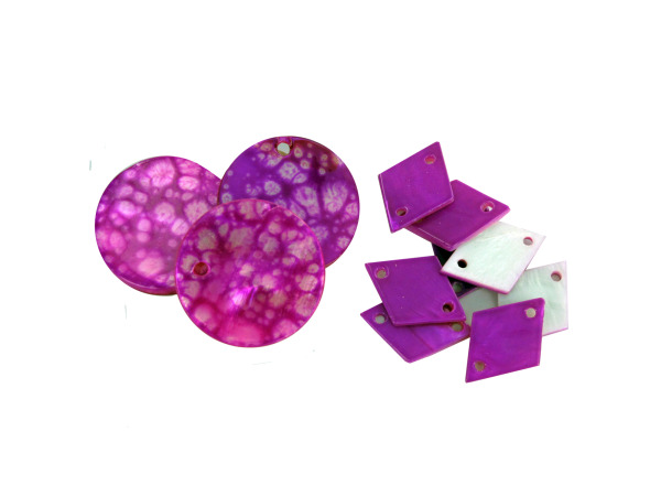 Pink Round & Diamond-Shaped Freshwater Shell Bead Mix