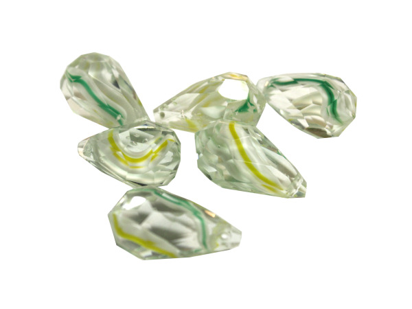 Green Top-Drilled Teardrop Glass Beads