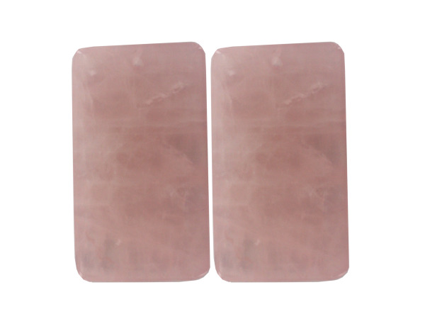 50MM Pink Quartz Rec Stone Pendant