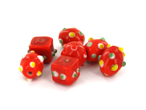 Orange Bumpy Glass Bead Mix