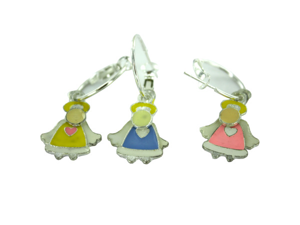 Enamel Angel Silvertone Metal Earring Kit