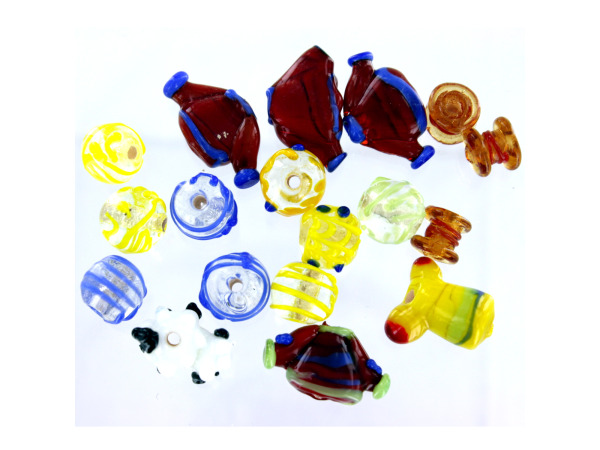 Love To Knit Lampwork Glass Bead Mix