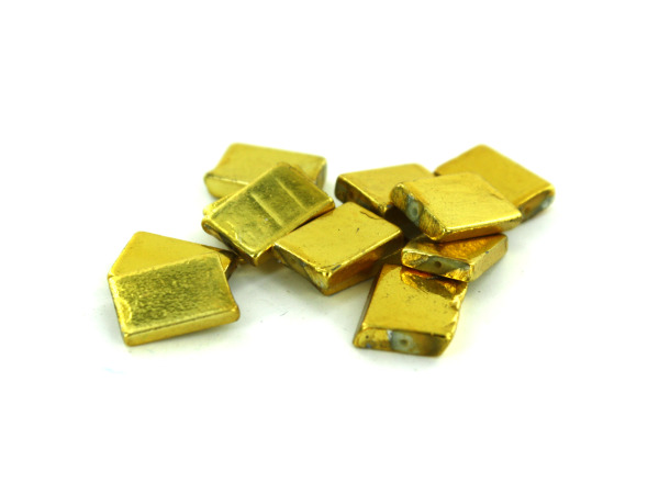 12MM Gold Rec Fw Shell Beads