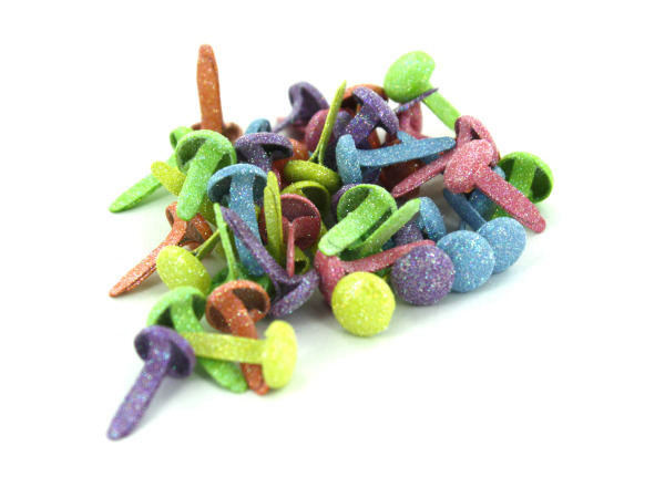 48 Glitter Tropical Brads