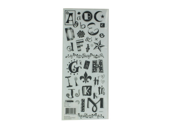 153 White & Black Alphabet & Shape Rub-Ons