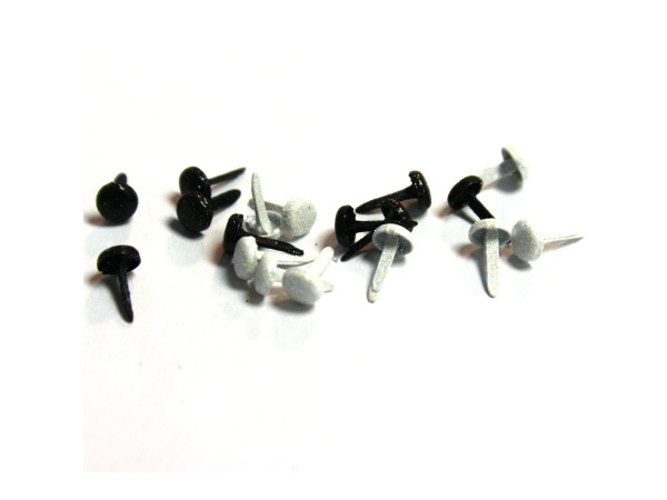 48 Glitter Black & White Mini Brads