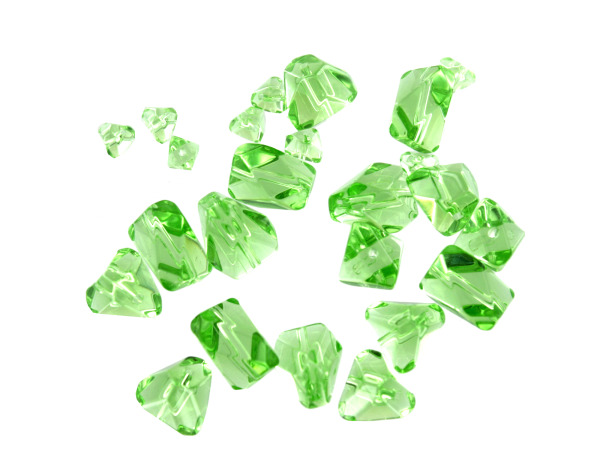 Green Chunky Faceted Glass Beads