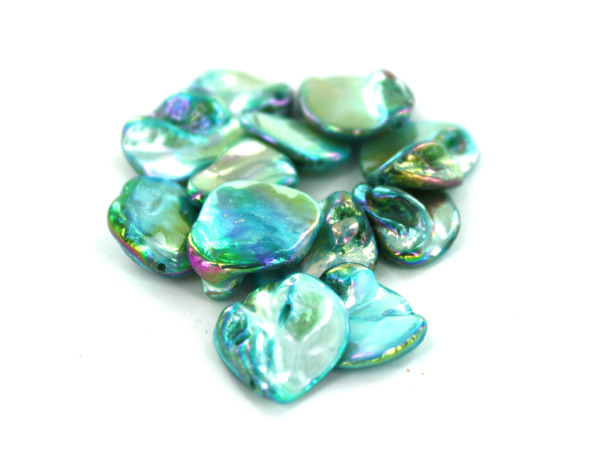 18MM Aqua Blue Organic Fw Shell Beads
