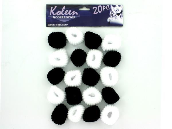 20-piece Black and white hair bands