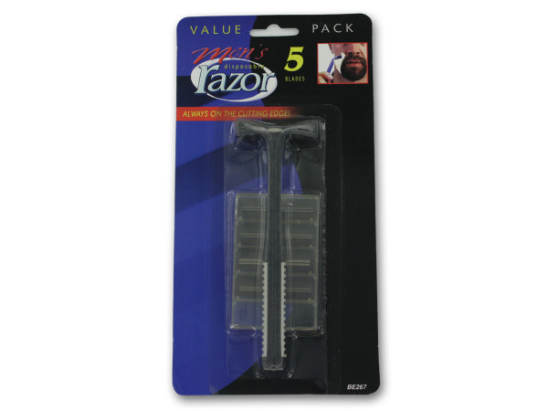 Mens disposable razor with extra blades