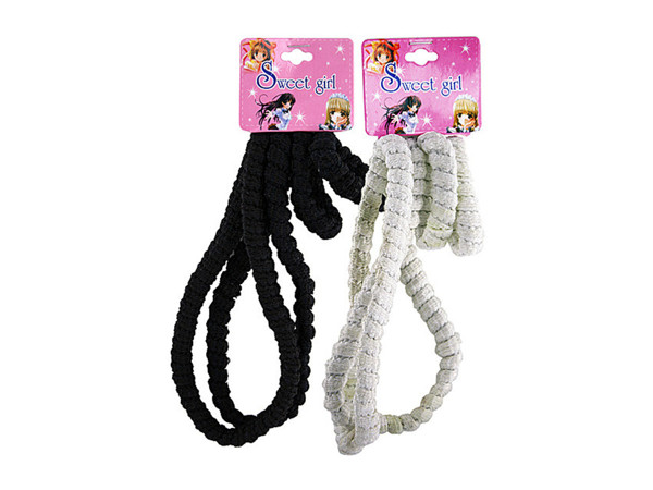 4 piece hair elastics white and black per case
