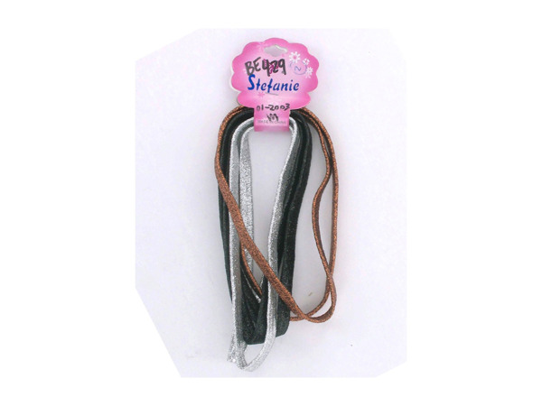 6 pack silver/black/copper headbands 2 colors per pack