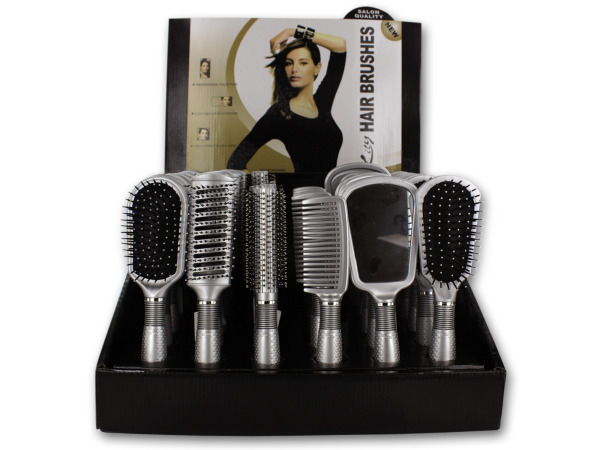 Silver hair brushes and hand mirrors