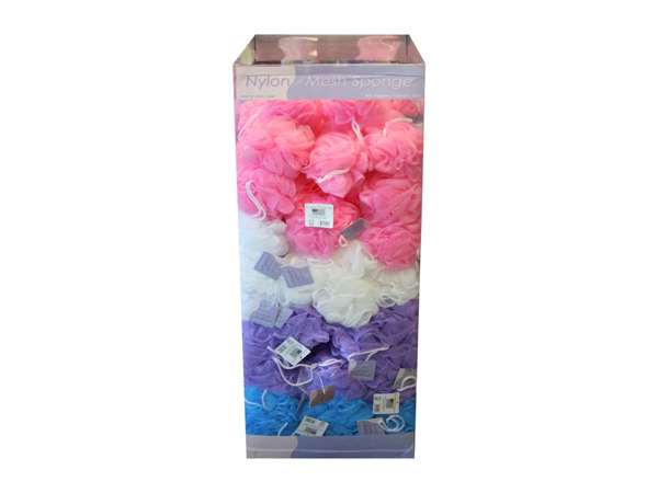 Nylon mesh scrub for bath or shower