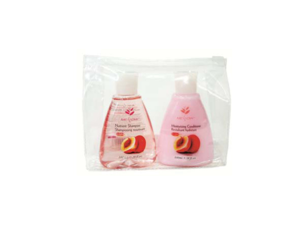 2pc. travel pack - shampoo & conditioner - peach