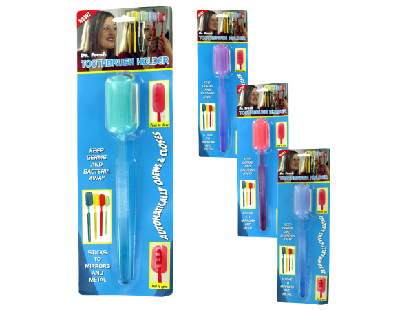 toothbrush with suction cup holder assorted colors