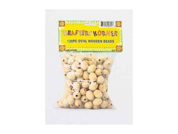 Oval wood craft beads