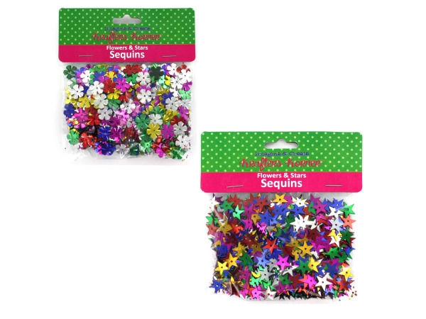 flower and star sequins assorted colors (assort may vary)