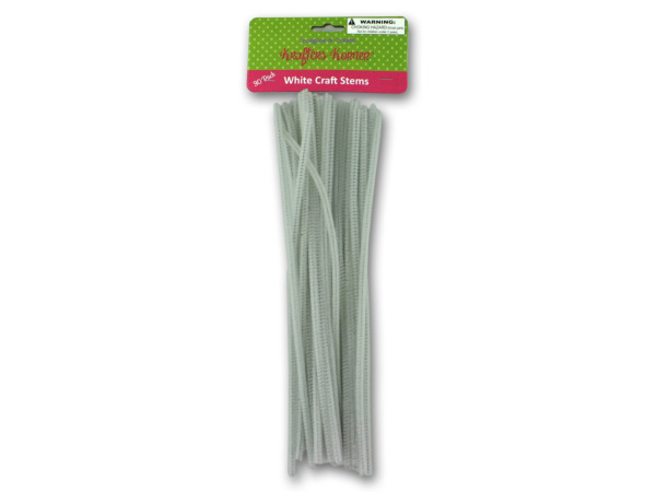 White chenille craft stems