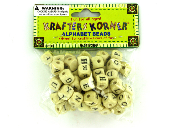 Small wooden alphabet beads